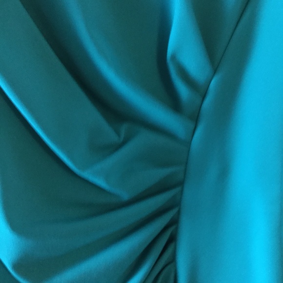 Calvin Klein teal cap sleeve dress lined and semi fitted size 10 - Picture 3 of 8